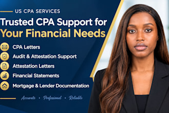 provide US CPA audit, attestation, financial statement and CPA letter