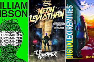 cyberpunk book cover design dystopian fiction kindle cover graphic novel print