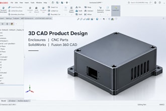 do 3d cad product design enclosures, cnc parts, solidworks fusiion 360 cad