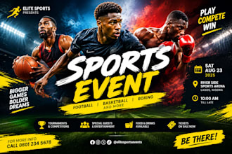 design professional sport event and sports flyers