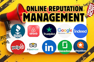 reinforce your brand online reputation, remove bad re views, push down bad links