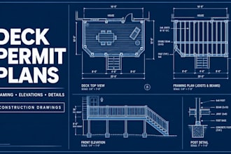 create deck permit drawings, deck framing plans and construction plans