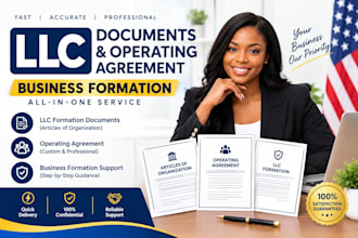 prepare llc document, operating agreement and business formation docs