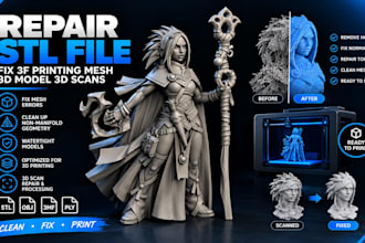 repair stl files, fix 3d printing mesh, 3d models and 3d scans