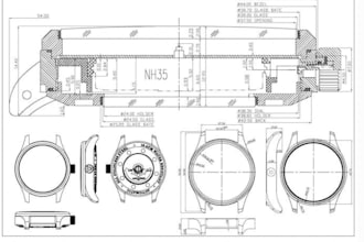 design custom watch 3d cad, technical drawings and manufacturing files