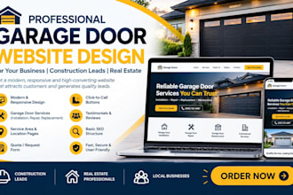 design a garage door website for your business construction leads real estate