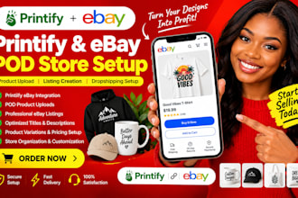 printify ebay product upload listing integration pod dropshipping store setup
