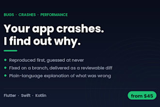 fix bugs and crashes in your flutter or native mobile app