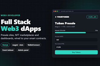 build a full stack web3 dapp wallet integration solidity