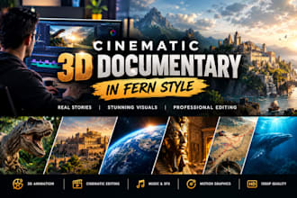create cinematic 3d documentary in fern style
