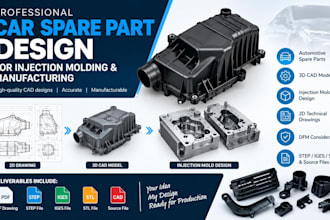 design car spare parts for injection molding and manufacturing