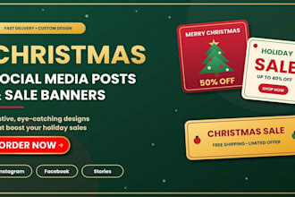 create christmas instagram posts and holiday promo banners