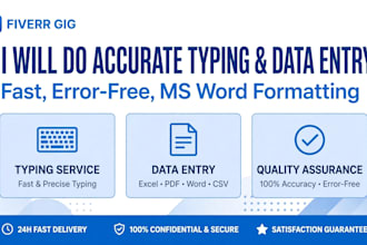 do accurate data entry, typing and microsoft word processing fast