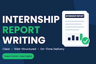 write a professional internship report for you