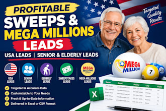 offer profitable sweeps mega millions leads, USA leads senior elderly leads