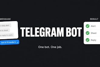 build a telegram bot for alerts or simple commands