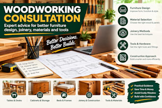 provide woodworking consultation for furniture, joinery, materials and tools