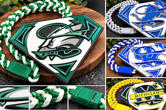 design custom 3d hype chain logo pendant cuban stl 3mf file for 3d printing