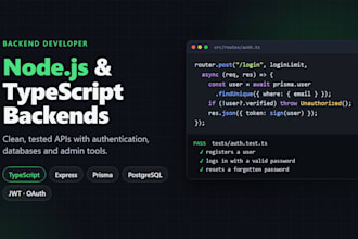build a node js typescript backend API