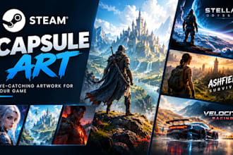 create steam capsule art and game art illustrations