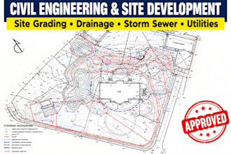 civil engineer site grading storm sewer sewer utility drainage plan earthwork