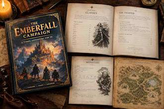 design ttrpg game book, rpg rulebook and pdf layout