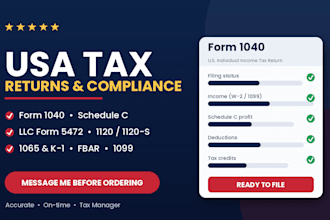 prepare your US tax return, form 1040, schedulec, llc filing