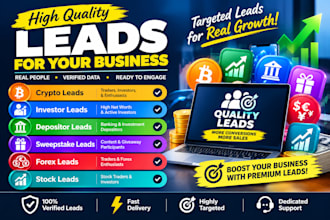 fresh crypto leads, investor leads, depositor leads, forex leads, stock leads