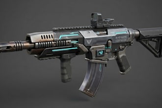 design 3d fps game weapon, 3d game asset, 3d gun model, game props, game ready