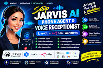 jarvis ai assistant phone agent jarvis livekit voice receptionist n8n workflows
