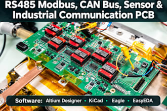 design rs485 modbus, can bus,sensor and industrial communcation pcb