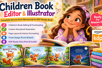 children book editor, illustrate children storybook children book kdp format