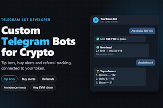 build a custom telegram bot for your crypto project or community