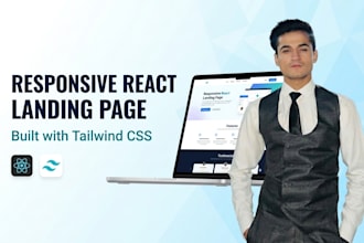 build a responsive react landing page with tailwind CSS