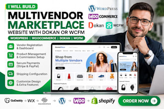 build multivendor marketplace website with dokan wcfm woocommerce shopify market
