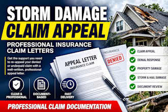 write a storm damage insurance claim appeal letter for property loss