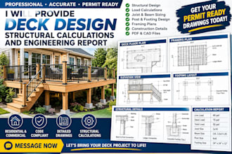provide deck design structural calculations and engineering report