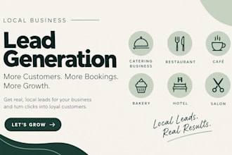 local catering business restaurant cafe bakery hotel salon lead generation