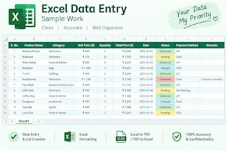 do excel data , pdf to excel, word formattinh work