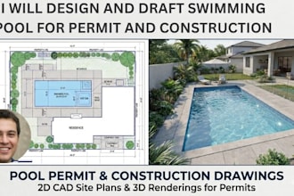 design and draft swimming pool for permit and construction