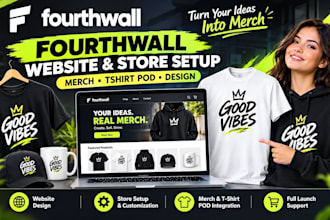 design fourth wall website merch fourthwall store setup merch tshirt pod design