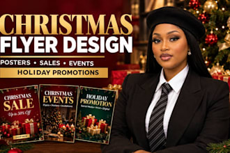 design christmas flyer, poster, and holiday promotional graphics