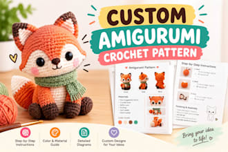 create a custom amigurumi crochet pattern for etsy shop