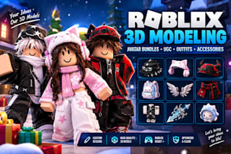 create custom christmas roblox avatar bundles, ugc clothing and accessories head