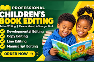 do children book editing, proofread picture book, kids story and rhyming book
