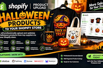 upload shopify halloween product from doba topdawg syncee salehoo modalyst