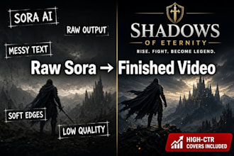 polish sora videos with text overlays, brand graphics and cinematic covers