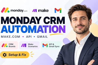 monday com crm monday automation make com api scenario monday boards gmail agent