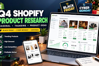 do q4 shopify seasonal product research and winning christmas product listings
