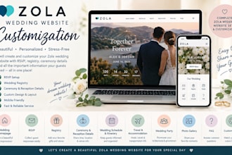 build zola wedding website customization rsvp registry ceremony details